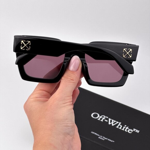 Off-White JACKSON Sunglasses – Black Square Frame Burgundy | Model OERI13I 1028 - Picture 3 of 11